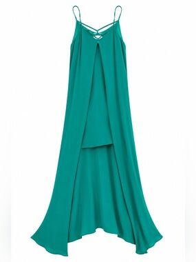 Silk high low maxi dress small